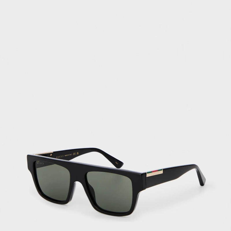 Image of Gucci Mens UV Protection Rectangle Sunglasses Black/Grey male One Size