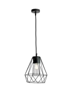 Image of MANDALA Outdoor Pendant Ceiling Light Black, IP44 29.5cm
