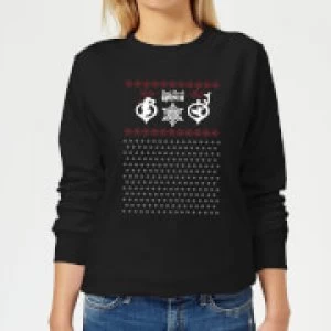Image of The Grinch Pattern Womens Christmas Sweatshirt - Black - 4XL - Black