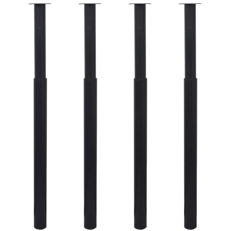 Image of VIDAXL Telescopic Table Legs 4 pcs Black 710 mm-1100 mm Vidaxl 8719883873268
