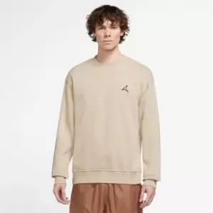 Image of Jordan M J Essential Fleece Crewneck, Rattan/White, Male, Crewnecks, DQ7520-206
