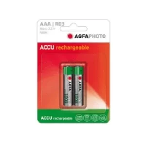 image of Agfaphoto 900mAh Rechargeable AAA Batteries (2 Pack)