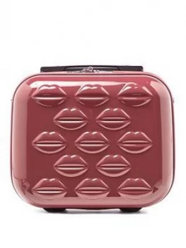 Image of Lulu Guinness Antique Rose Lips Hardsided Vanity Case