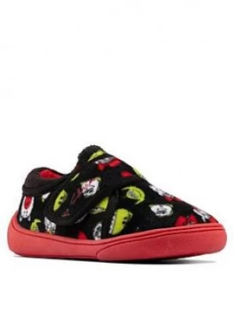 Image of Clarks Holmly Howdy Toddler Slipper - Black, Size 4.5 Younger