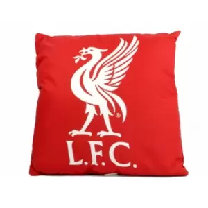 Image of Liverpool FC Official Football Crest Cushion (One Size) (Red/White)