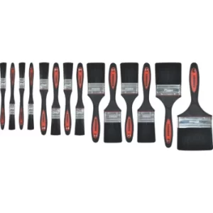 Image of Flat Paint Brush Set, Synthetic Bristle, Set of 14