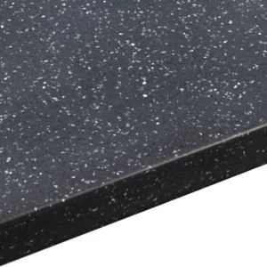 34mm Black star Black Stone effect Round edge Earthstone Worktop with sink drainer L1.8m D605mm - main image