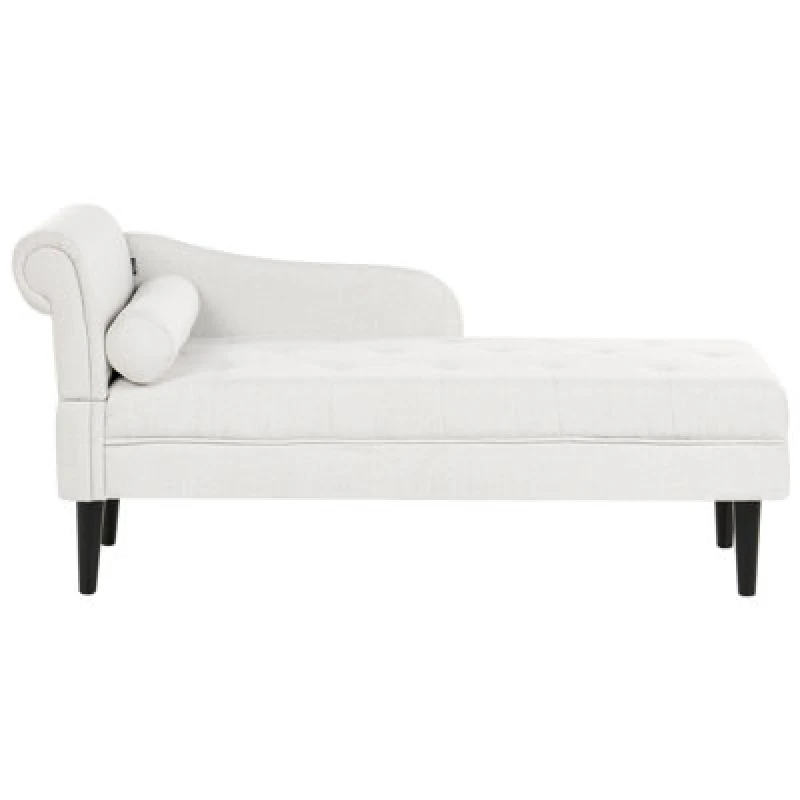 Image of Beliani Left-Hand Chaise Lounge Yvoire Fabric Off-White