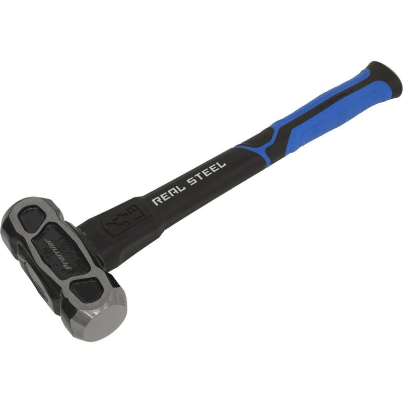 Image of Loops 4lb Unbreakable Drop Forged Club Hammer - Carbon Steel - Textured Rubber Grip Metallics