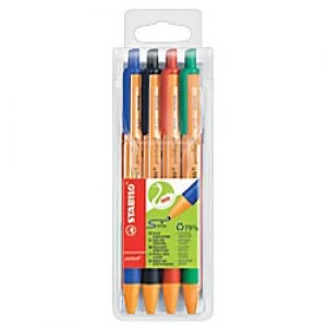 Image of Stabilo Green Pointball Retractable Ball Pen Pack of 4 60304