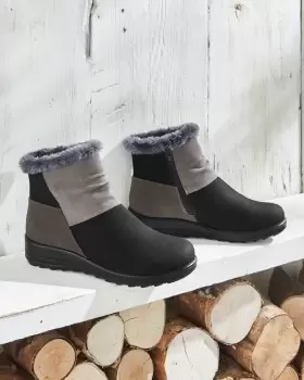 Image of Cotton Traders Womens Flexisole Cosy-Lined Patchwork Boots in Multi