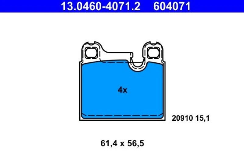 Image of Brake pad set ATE 13.0460-4071.2