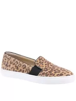 Image of Hush Puppies Tillie Slip On Plimsoll, Leopard, Size 7, Women