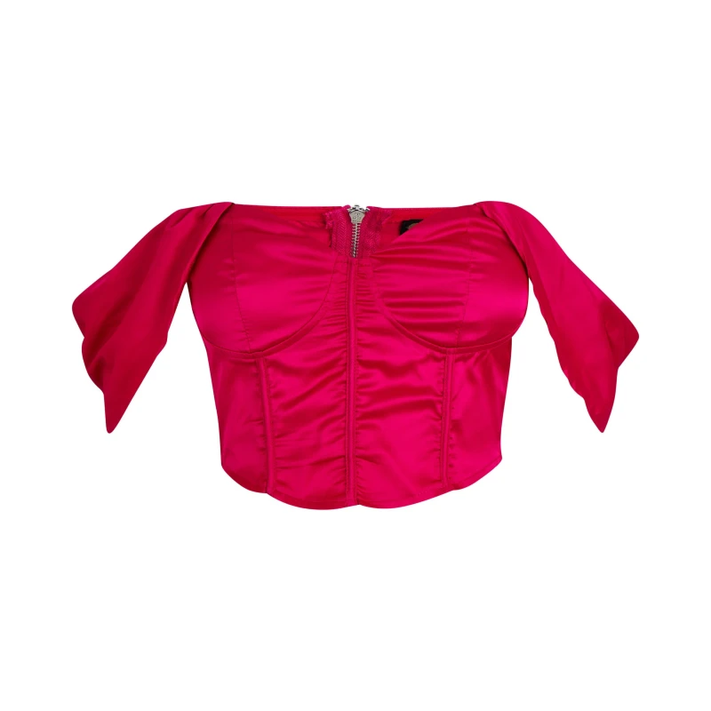 Image of I Saw It First Asymmetric Drape Mini Skirt Co-Ord - Pink Pink 8