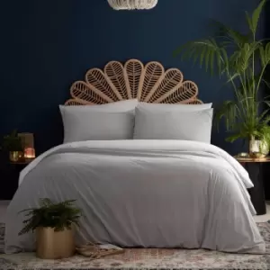 Image of Loft Tate Soft Velvet Duvet Cover Set, Silver, King - Appletree
