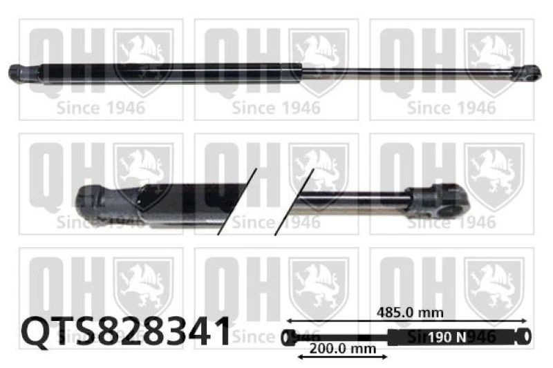 Image of QUINTON HAZELL Tailgate strut QUINTON HAZELL QTS828341