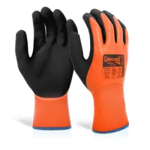 Glovezilla GLOVEZILLA WATERPROOF THERMAL LATEX GLOVE Orange 10 (XL) - Pack of 10