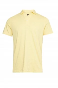 Mens French Connection Multi Slub Polo Custard