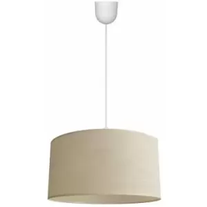 Image of Helam Alba Cylindrical Pendant Ceiling Light Ecru, White 40cm
