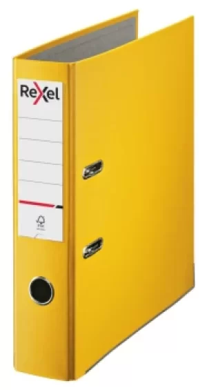 Image of Rexel Lever Arch File Polypropylene ECO A4 75mm Yellow 2115719