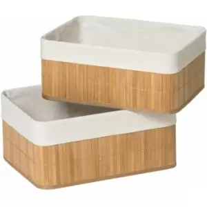 image of Premier Housewares Kankyo Bamboo Storage Boxes Set of 2