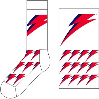 Image of David Bowie - Flash Unisex UK Size 7 - 11 Ankle Socks - White
