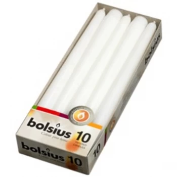 Image of Bolsius Tapered Candles Pack 10 White
