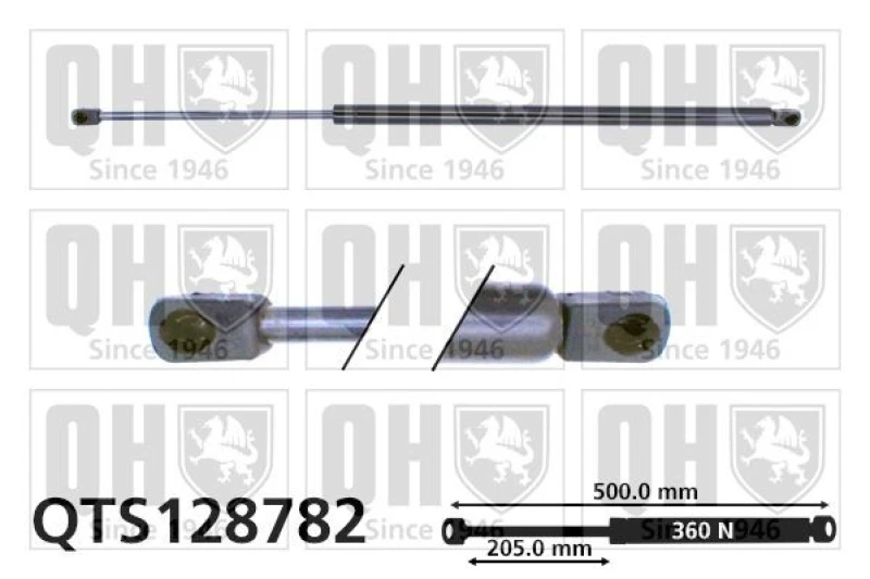 Image of QUINTON HAZELL Tailgate strut QUINTON HAZELL QTS128782