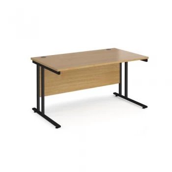 image of Maestro 25 straight desk 1400mm x 800mm Black cantilever leg frame,