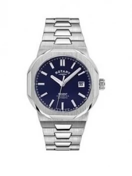 image of Rotary Rotary Regent Blue Date Dial Stainless Steel Mens Watch