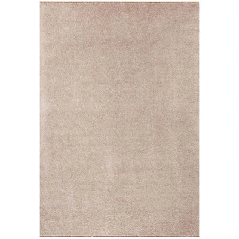 Image of The Rugs Velours Pure Modern Plain Velour Rug Synthetic Short Pile In Cream