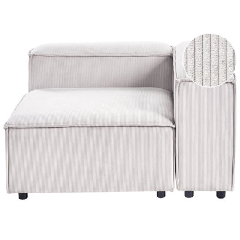Image of Beliani Corner Seat Ardal Corduroy Off-White Left Hand