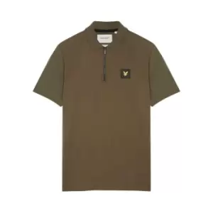 Image of Lyle and Scott Lyle and Scott Contrast Short Sleeve Polo Shirt Mens - Green