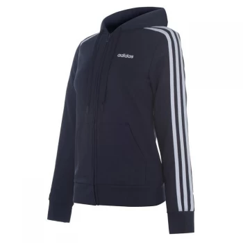 image of adidas 3 Stripe Zip Fleece Track Hoodie Ladies - Legend Ink