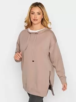 Image of Yours Side Zip Sweatshirt - Pink, Size 18, Women