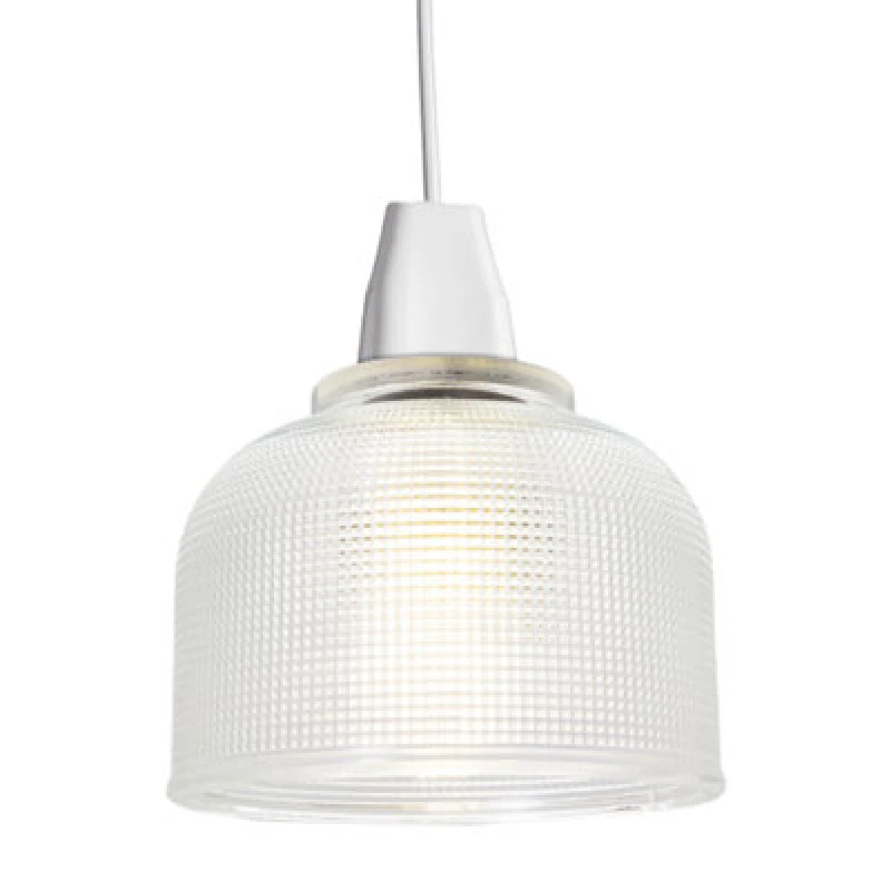 Image of Happy Homewares Modern Domed Transparent Etched Glass Pendant Lighting Shade - 15Cm