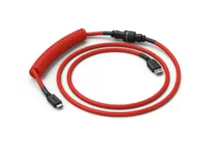 Image of Glorious PC Gaming Race Coiled Red 1.37 m USB Type-A, USB Type-C
