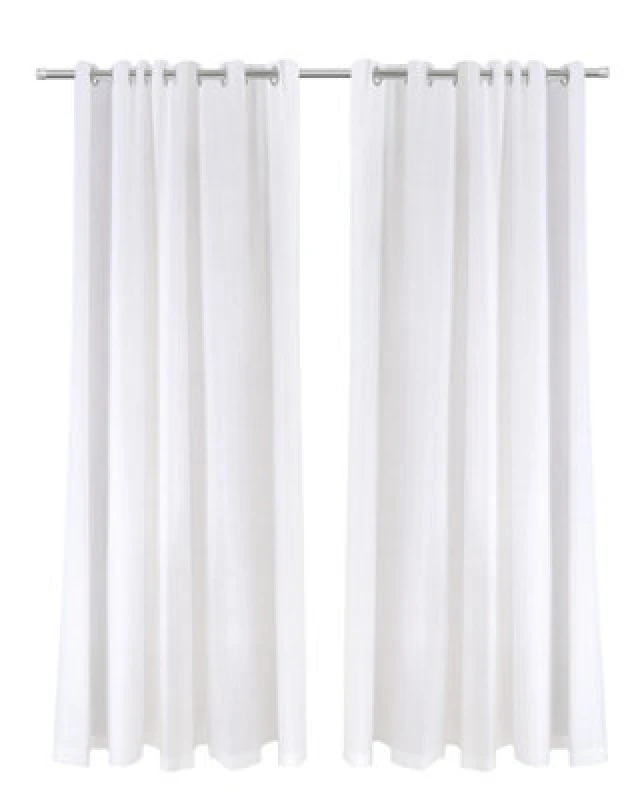 Image of Emma Barclay Aalia Voile Eyelet Curtains, White - 46 X 54" Pair
