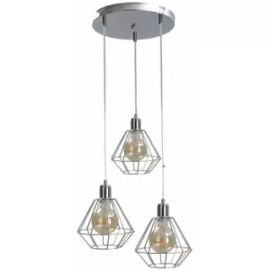 Image of Keter Foskal Cluster Pendant Ceiling Light Silver, 32cm, 3x E27