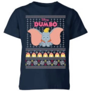 Image of Disney Classic Dumbo Kids Christmas T-Shirt - Navy - 11-12 Years