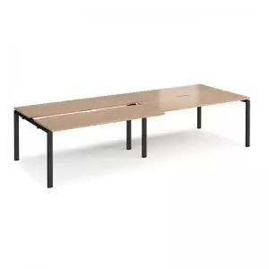 image of Adapt sliding top double back to back desks 3200mm x 1200mm - black