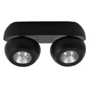 Image of Netlighting Merano Evansville 2 Light Twin Ceiling Spotlight Sandy Black Alumini