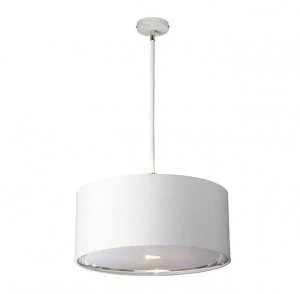 Image of 1 Light Round Ceiling Pendant White, Nickel, E27