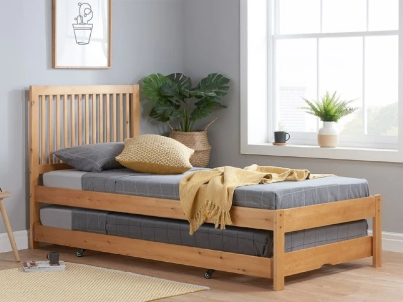 Image of Birlea Buxton 3ft Single Honey Pine Wooden Guest Bed Frame