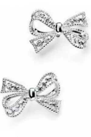 image of Elements Cubic Zirconia Pave Bow Earrings JEWEL E4692C