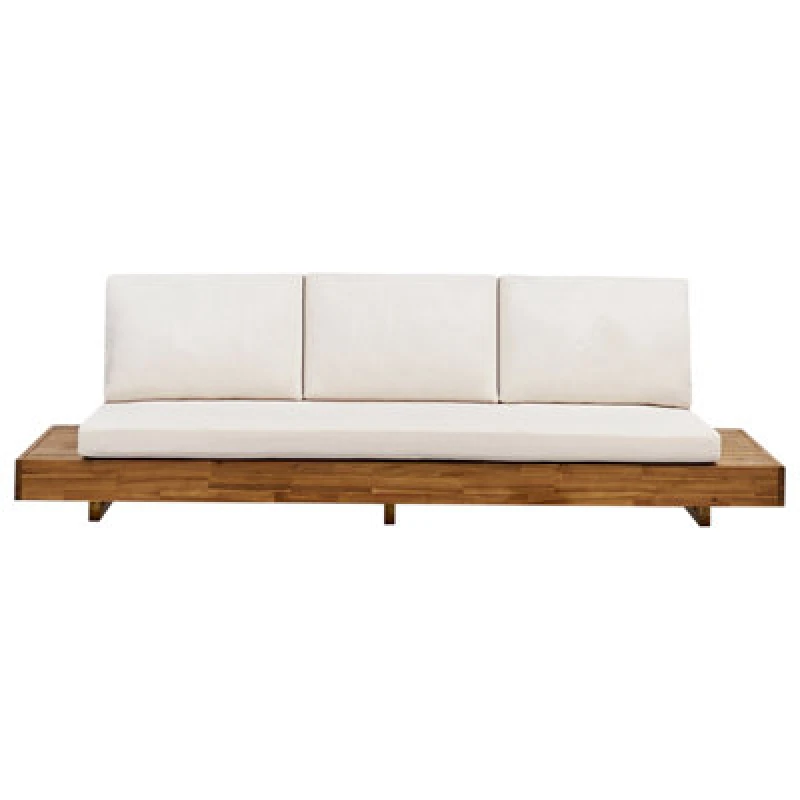 Image of Beliani Garden Sofa 3 Seater Marettimo Certified Acacia Wood Brown