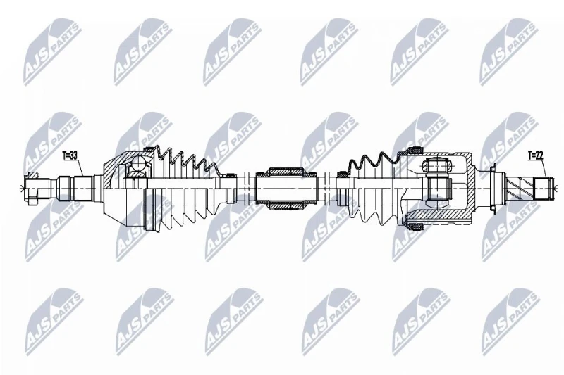 Image of NTY NPW-PL-179 Drive shaft 5-Speed Manual Transmission, Front Axle Right Drive Shaft (13)