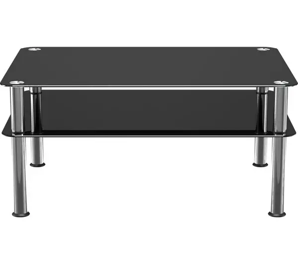 image of AVF SDCT8060 Coffee Table - Black & Chrome