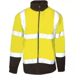 image of Core Mens Reflective Safety Micro Fleece Jacket (l) (Yellow) - Yellow - Result