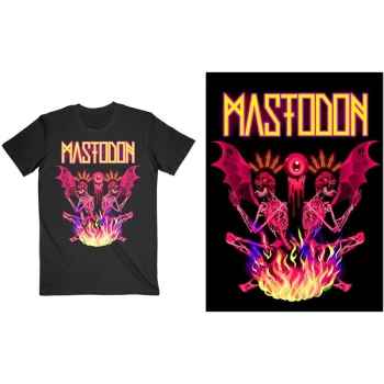 Image of Mastodon - Double Brimstone Neon Unisex Large T-Shirt - Black